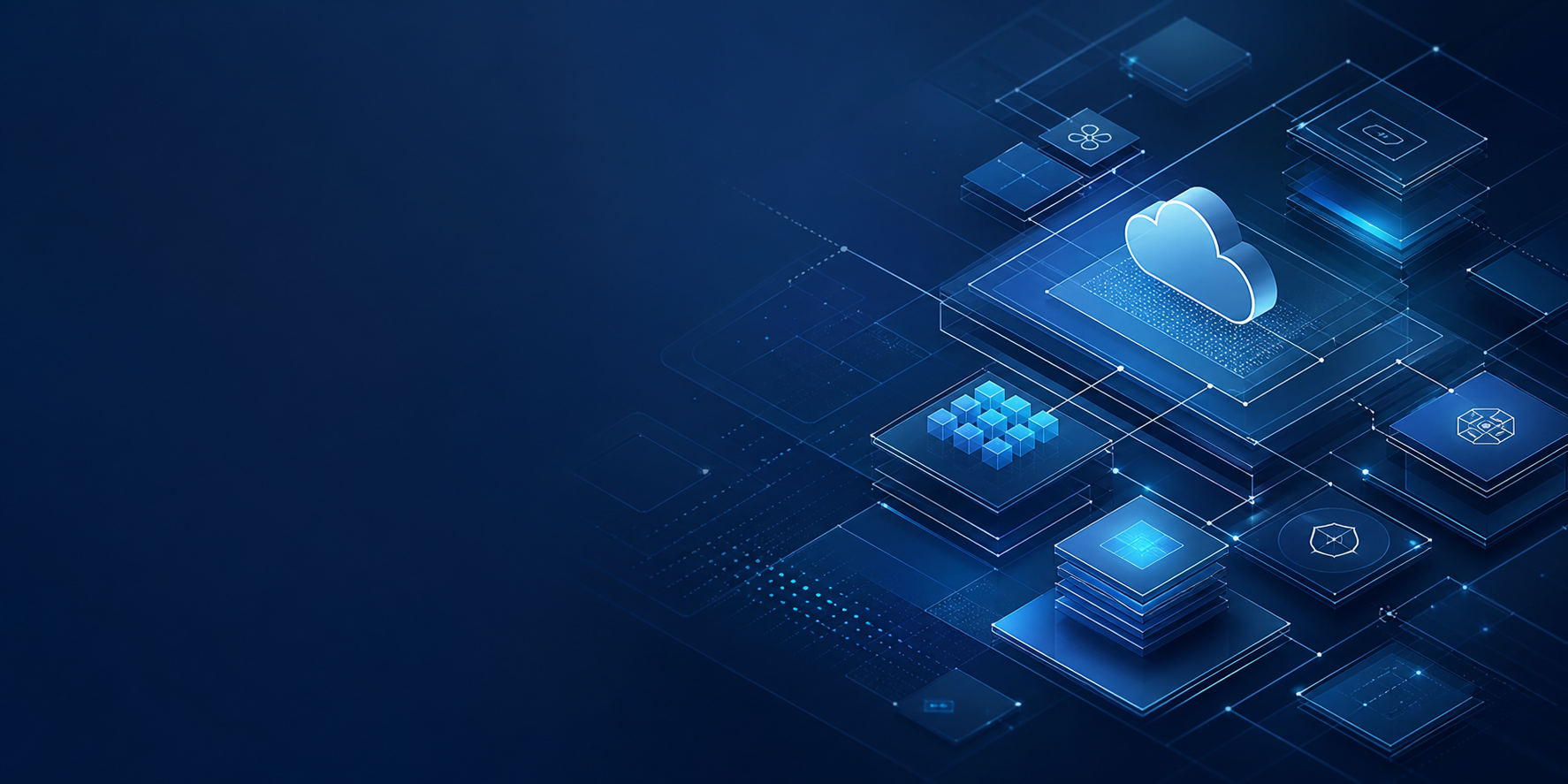Abstract infrastructure visual representing cloud delivery and connected systems